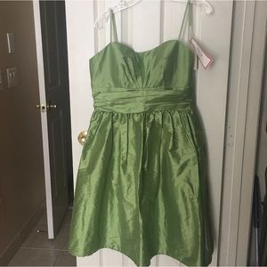 Eliza J Sage Green Silk Cocktail Dress 14 New